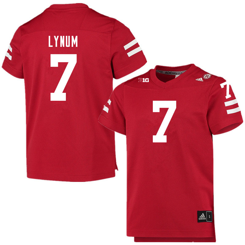Men #7 Tamon Lynum Nebraska Cornhuskers College Football Jerseys Sale-Scarlet